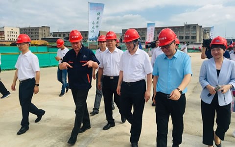 金華市市(shì)委書記陳龍視察(cha)杭機新廠區建設(shè)情況